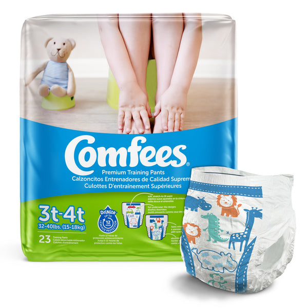 Comfees® Male Toddler Training Pants Pull On with Tear Away Seams Size 3T to 4T Disposable Moderate Absorbency (993238_CS) 138/CS