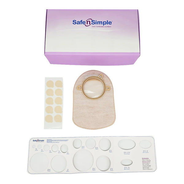 Safe n Simple™ Ostomy Pouch Two-Piece System 8 Inch Length Without Barrier Closed End (1242517_BX) 30/BX