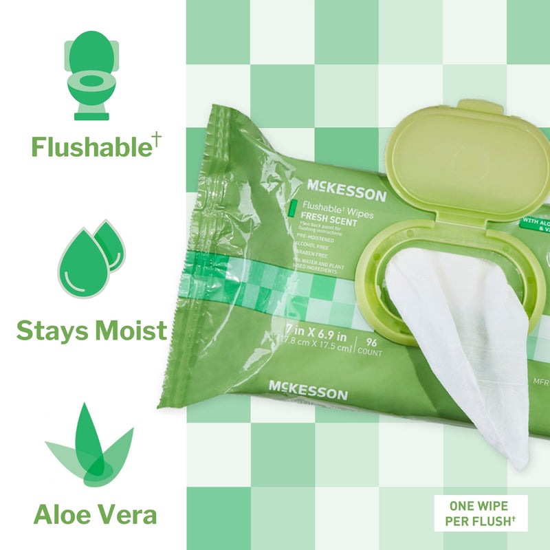 McKesson Flushable Personal Wipe Soft Pack Scented 96 Count (1241752_CS) 576/CS
