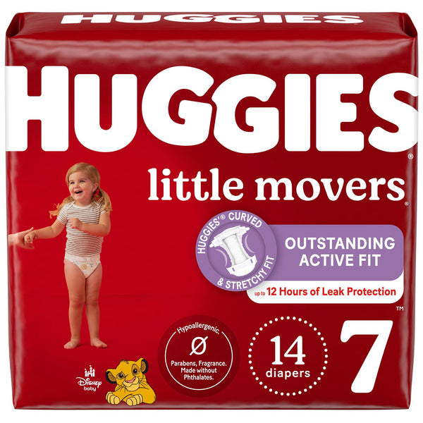 Huggies® Little Movers Unisex Baby Diaper Size 7 Disposable Moderate Absorbency (1254303_PK) 14/PK
