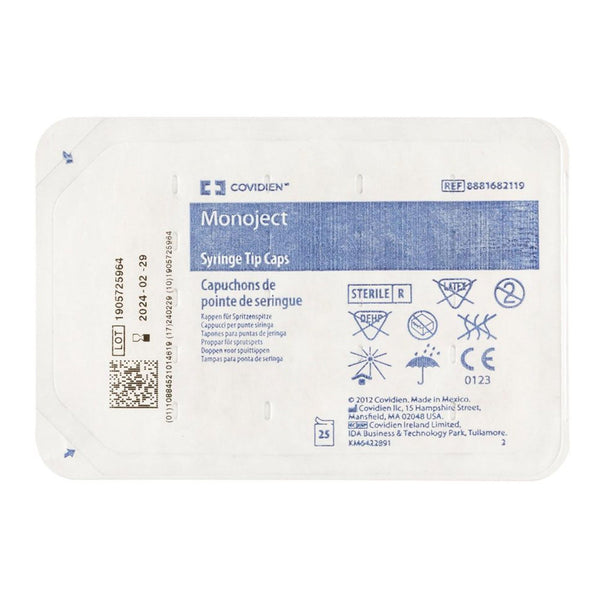 Monoject™ Syringe Tip Cap Polyolefin Plastic, Sterile, Disposable (459106_TR) 25/TR