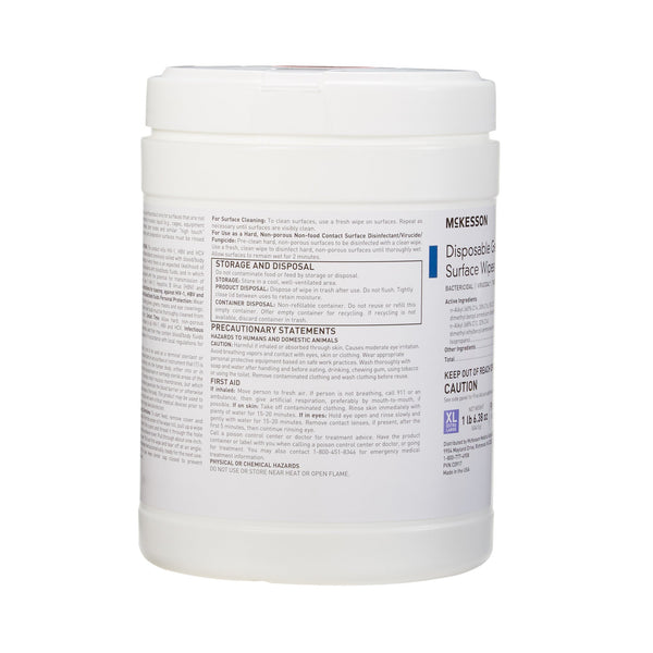 McKesson Surface Disinfectant Premoistened Manual Pull Wipe 65 Count Canister Alcohol Scent NonSterile (949454_BX) 1/BX