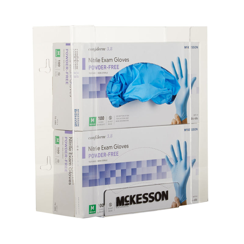 McKesson Glove Box Holder Horizontal or Vertical Mounted 2-Box Capacity Clear 4 X 10 X 10-3/4 Inch Plastic (464712_CS) 10/CS