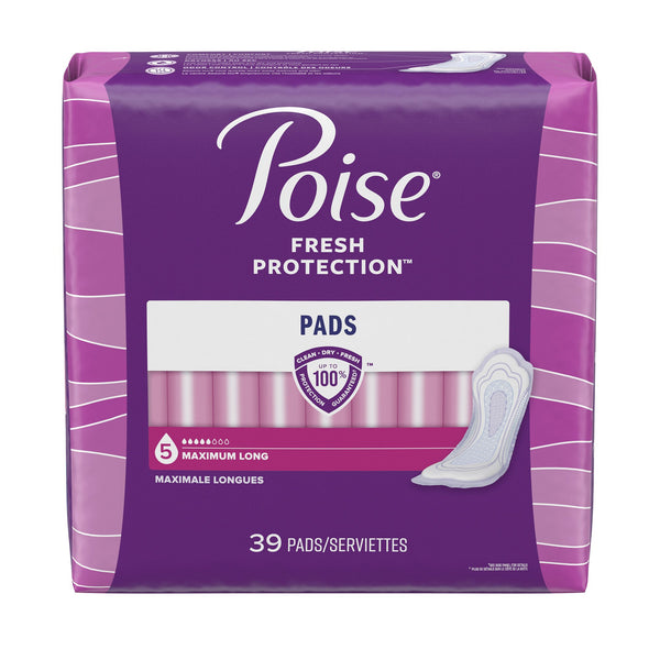Poise® Fresh Protection™ Bladder Control Pad 14.6 Inch Length Heavy Absorbency Sodium Polyacrylate Core One Size Fits Most (1163799_CS) 78/CS