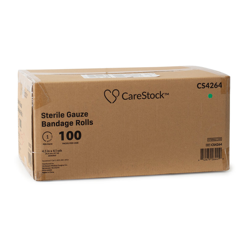 CareStock™ Fluff Dressing 4-1/2 Inch X 4-1/10 Yard 6-Ply Sterile 1 per Pack (1242211_CS) 100/CS
