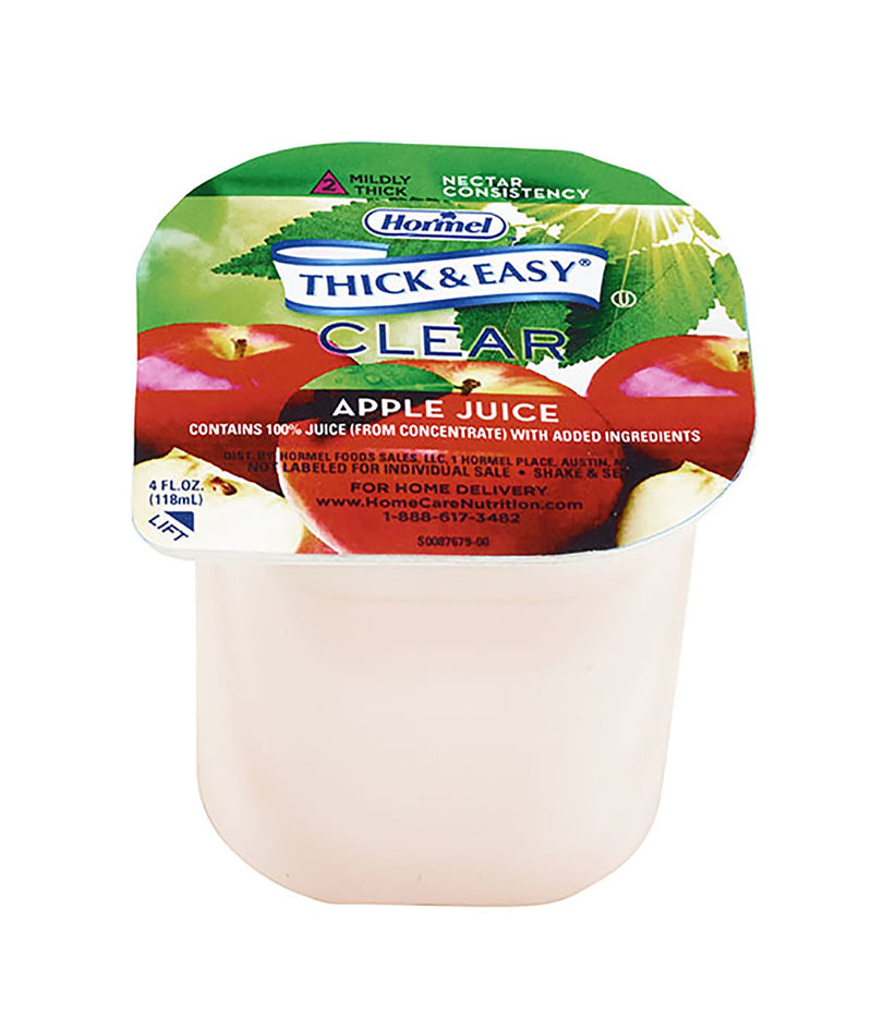 Thick & Easy® Thickened Beverage 4 oz. Portion Cup Apple Flavor Liquid IDDSI Level 2 Mildly Thick (732814_CS) 24/CS