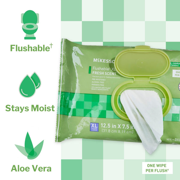 McKesson Flushable Personal Wipe Soft Pack Scented 48 Count (1241746_CS) 576/CS