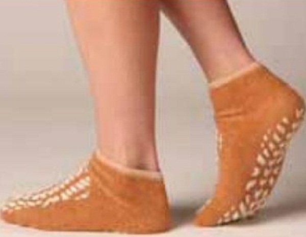 Terry Treads® Slipper Socks Unisex Adult Large Double Tread Single Patient Use Beige (1073992_CS) 48/CS