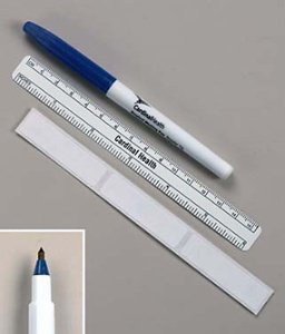 Cardinal Health™ Skin Marker with Ruler and Labels Gentian Violet Ink Sterile Full Size Tapered Tip (478484_BX) 50/BX