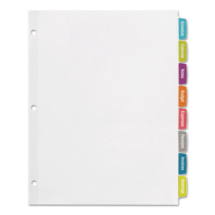 Avery® Big Tab Printable White Label Tab Dividers, 8-Tab, 11 x 8.5, White, 20 Sets (AVE14435)