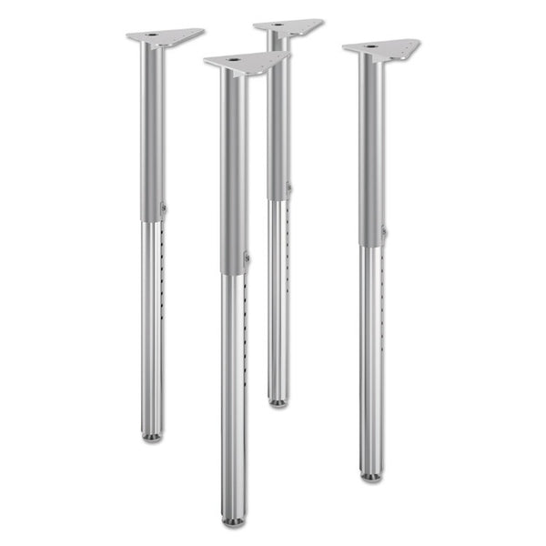 HON® Build Adjustable Post Legs, 22" to 34" High, Platinum, 4/Pack (HONB4LEGT1)