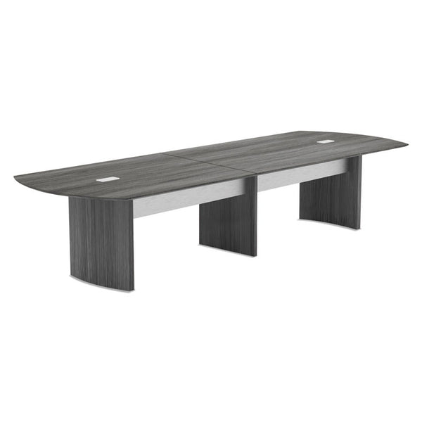 Safco® Medina Conference Table Top, Half-Section, Boat, 84w x 48d, Gray Steel (MLNMNMT84STLGS)