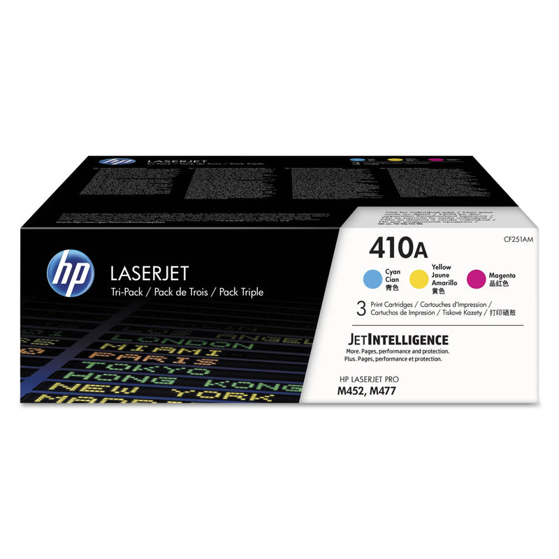 HP HP 410A, (CF251A-M) 3-Pack Cyan/Magenta/Yellow Original LaserJet Toner Cartridges (HEWCF251AM)