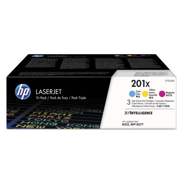 HP HP 201X, (CF253X-M) 3-Pack High-Yield Cyan/Magenta/Yellow Original LaserJet Toner Cartridges (HEWCF253XM)