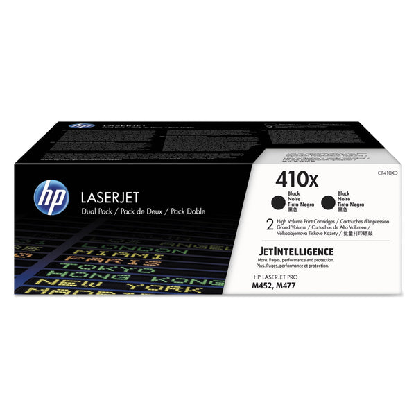 HP HP 410X, (CF410X-D) 2-Pack High-Yield Black Original LaserJet Toner Cartridges (HEWCF410XD)