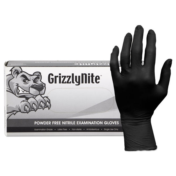 HOSPECO® ProWorks GrizzlyNite Nitrile Gloves, Black, X-Large, 1,000/Carton (HOSGLN105FX)