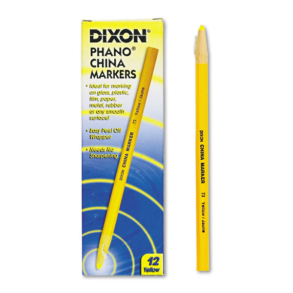 Dixon® China Marker, Yellow, Dozen (DIX00073) 1 Dozen