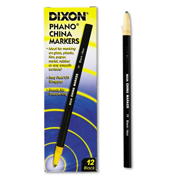 Dixon® China Marker, Black, Dozen (DIX00077)
