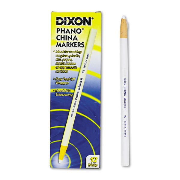 Dixon® China Marker, White, Dozen (DIX00092)