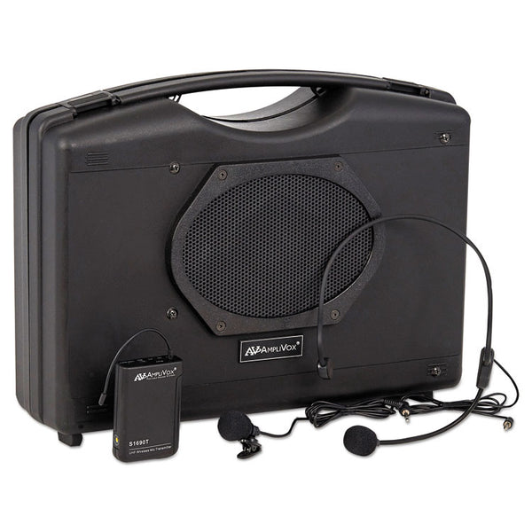AmpliVox® Bluetooth Audio Portable Buddy with Wireless Handsfree Mic, 50 W, Black (APLSW222A) Each
