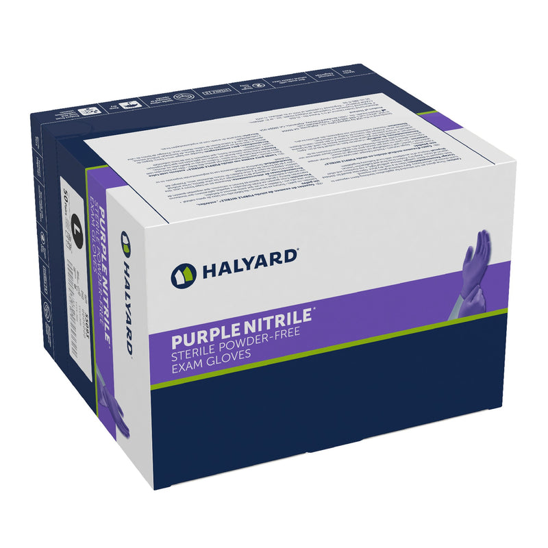 Purple Nitrile® Exam Glove Large Sterile Pair Nitrile Standard Cuff Length Textured Fingertips Purple Chemo Tested / Fentanyl Tested (407604_BX) 50/BX