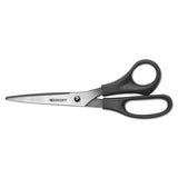 Westcott® All Purpose Stainless Steel Scissors, 8" Long, 3.5" Cut Length, Black Straight Handle (ACM16907) Pack of 3