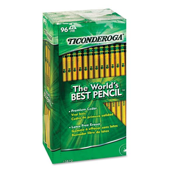 Ticonderoga® Pencil Value Pack, HB (#2), Black Lead, Yellow Barrel, 96/Pack (DIX13872)