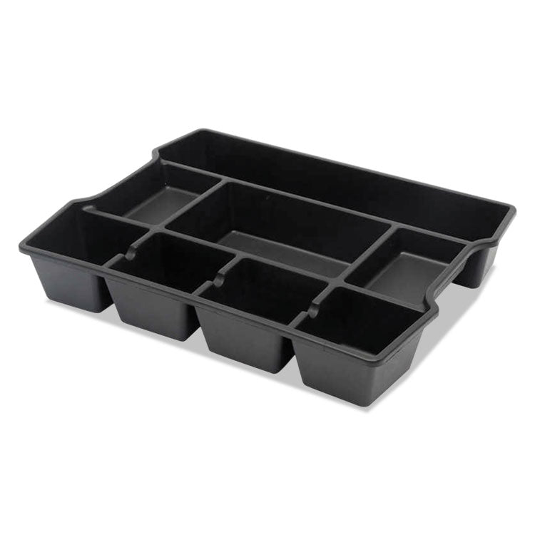 Universal® High Capacity Drawer Organizer, Eight Compartments, 14.88 x 11.88 x 2.5, Plastic, Black (UNV20120)