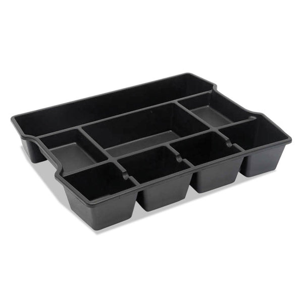 Universal® High Capacity Drawer Organizer, Eight Compartments, 14.88 x 11.88 x 2.5, Plastic, Black (UNV20120)