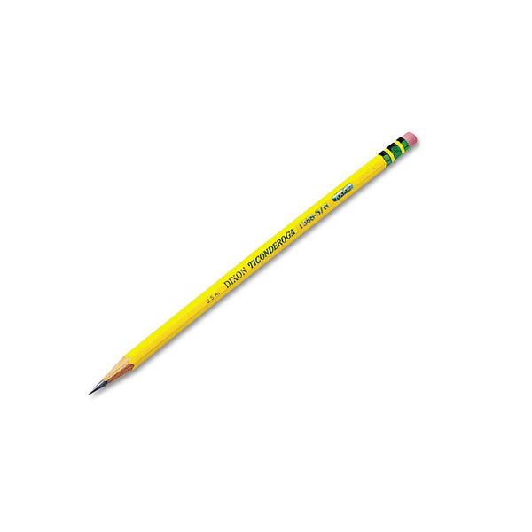 Ticonderoga® Pencils, H (#3), Black Lead, Yellow Barrel, Dozen (DIX13883)