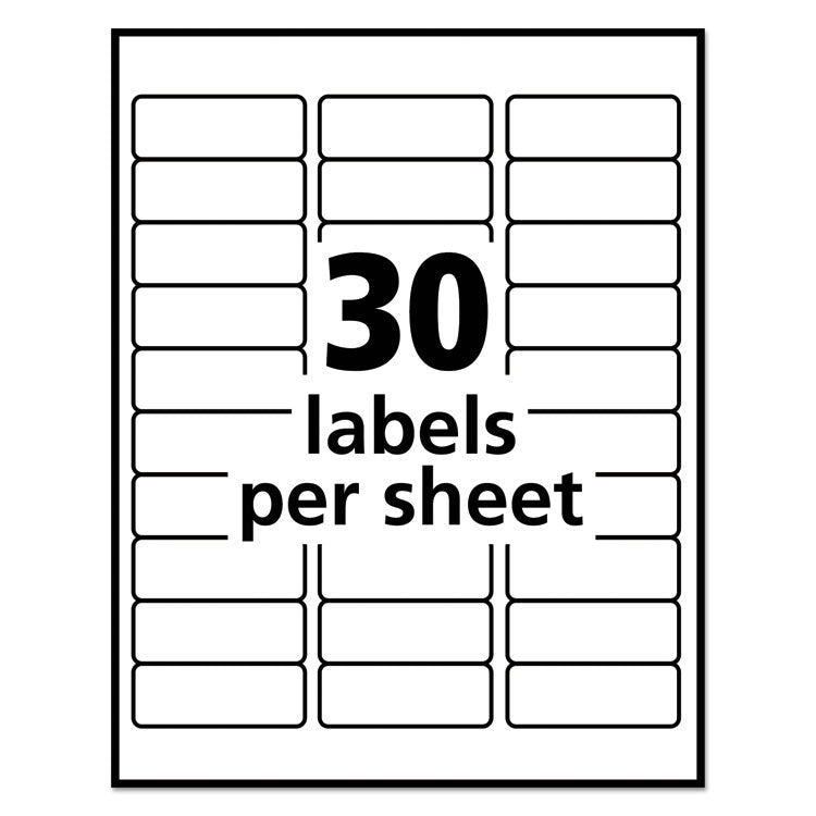 Avery® EcoFriendly Mailing Labels, Inkjet/Laser Printers, 1 x 2.63, White, 30/Sheet, 100 Sheets/Pack (AVE48460)