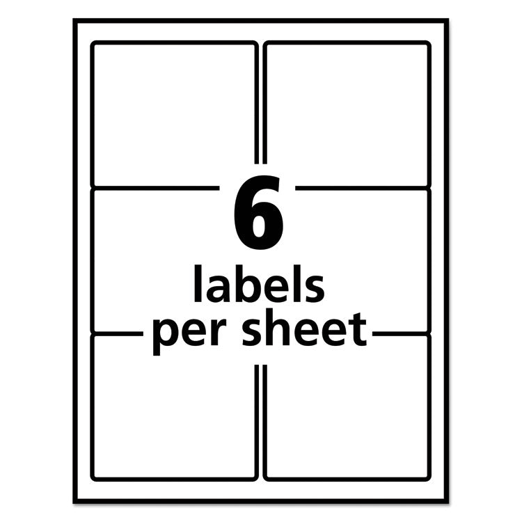 Avery® Vibrant Laser Color-Print Labels w/ Sure Feed, 3 x 3.75, White, 150/PK (AVE6874)