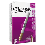 Sharpie® Metallic Fine Point Permanent Markers, Fine Bullet Tip, Gold, Dozen (SAN1823887) 1 Dozen