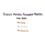 Sharpie® Metallic Fine Point Permanent Markers, Fine Bullet Tip, Gold-Silver-Bronze, 6/Pack (SAN1829201) Pack of 6