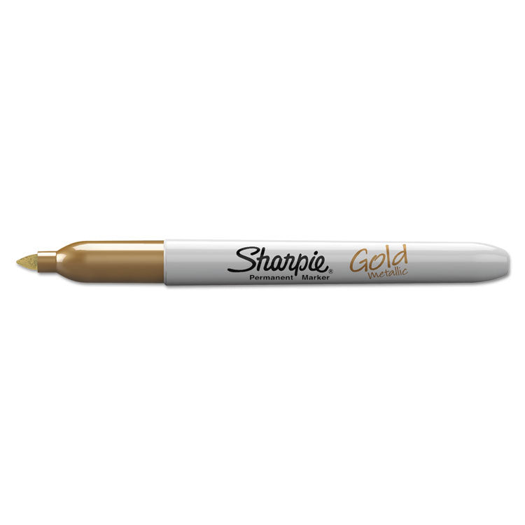 Sharpie® Metallic Fine Point Permanent Markers, Fine Bullet Tip, Gold-Silver-Bronze, 6/Pack (SAN1829201) Pack of 6