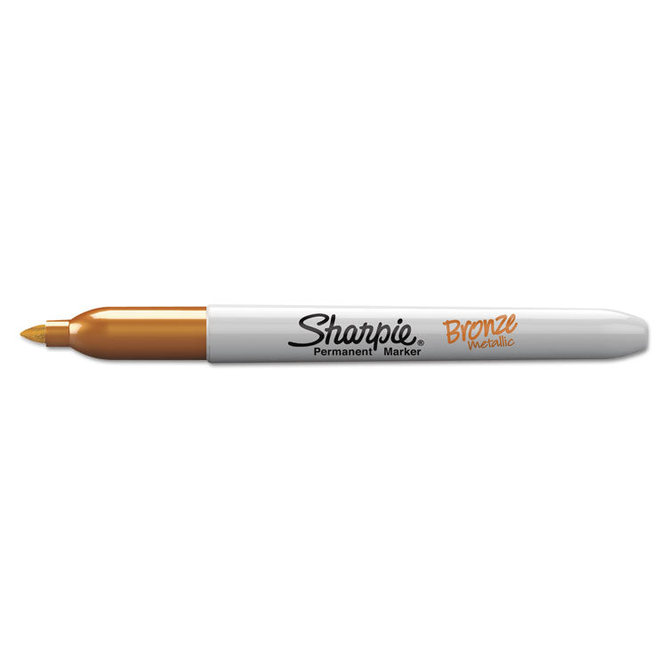 Sharpie® Metallic Fine Point Permanent Markers, Fine Bullet Tip, Gold-Silver-Bronze, 6/Pack (SAN1829201) Pack of 6