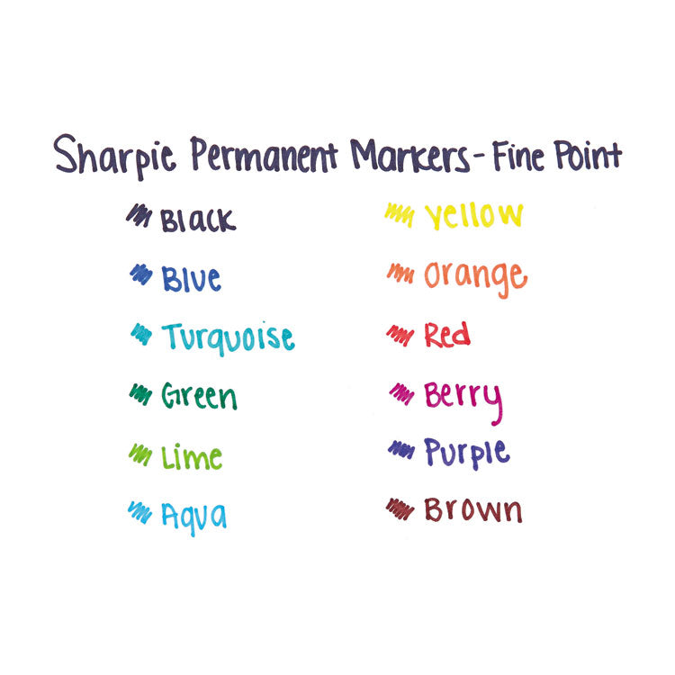 Sharpie® Fine Tip Permanent Marker, Fine Bullet Tip, Purple, Dozen (SAN30008)