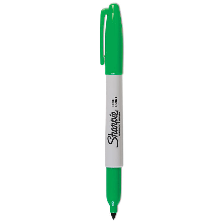 Sharpie® Fine Bullet Tip Permanent Marker, Green, Dozen (SAN30004) 1 Dozen