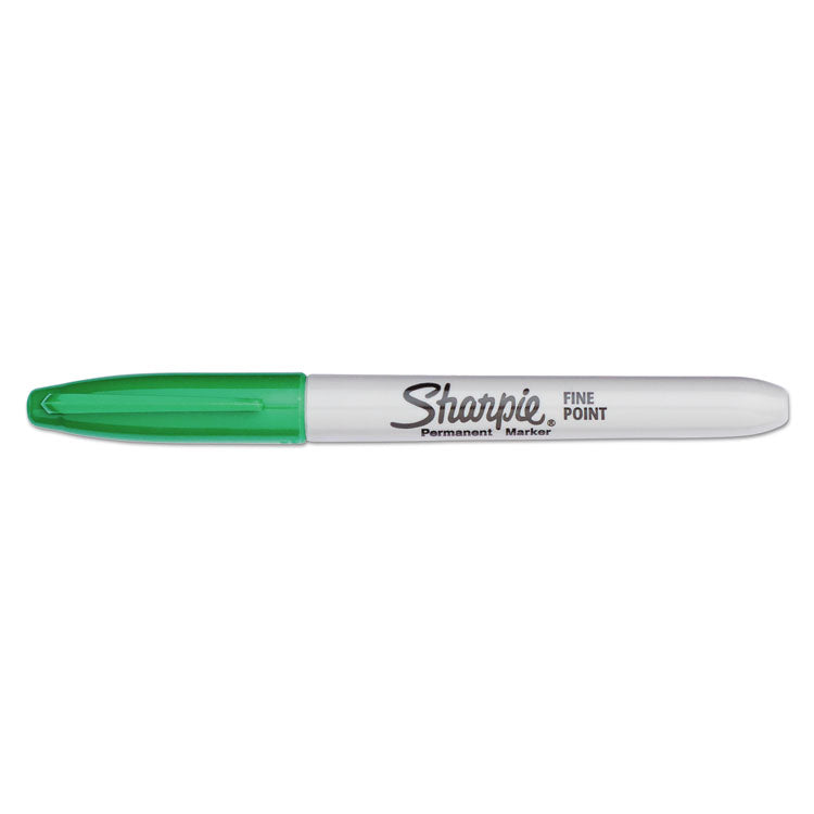 Sharpie® Fine Bullet Tip Permanent Marker, Green, Dozen (SAN30004) 1 Dozen