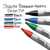 Sharpie® Chisel Tip Permanent Marker, Medium Chisel Tip, Blue, Dozen (SAN38203)