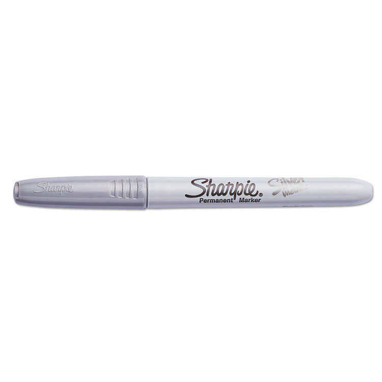Sharpie® Metallic Fine Point Permanent Markers, Fine Bullet Tip, Metallic Silver, 4/Pack (SAN39109PP) Pack of 4