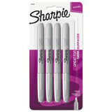 Sharpie® Metallic Fine Point Permanent Markers, Fine Bullet Tip, Metallic Silver, 4/Pack (SAN39109PP) Pack of 4