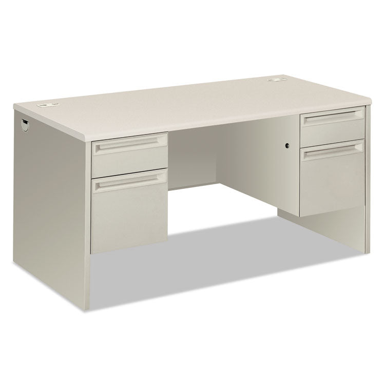 HON® 38000 Series Double Pedestal Desk, 60" x 30" x 30", Light Gray/Silver (HON38155B9Q) Each