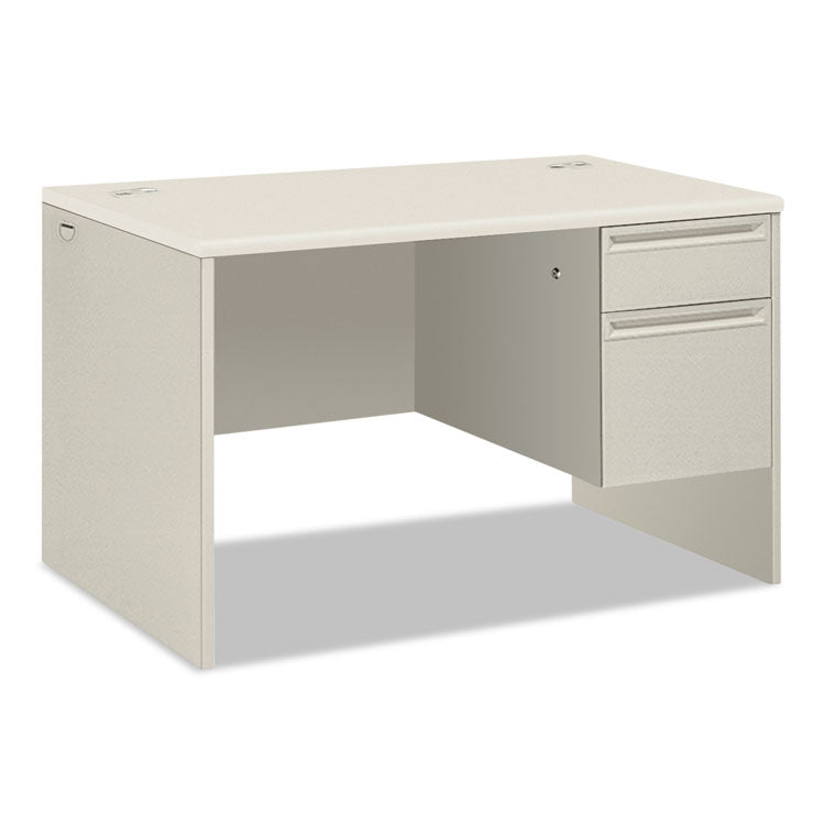 HON® 38000 Series Right Pedestal Desk, 48" x 30" x 30", Light Gray/Silver (HON38251B9Q) Each