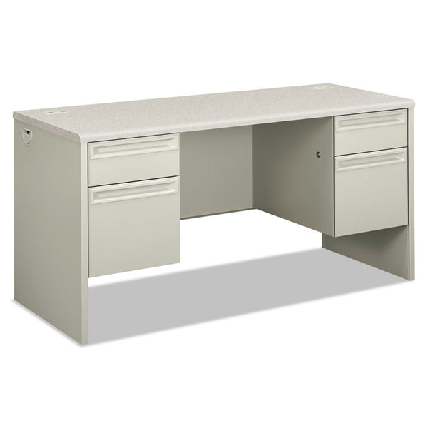 HON® 38000 Series Kneespace Credenza, 60w x 24d x 29.5h, Silver Mesh/Light Gray (HON38852B9Q)