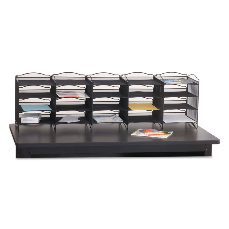 Safco® Onyx Mesh Literature Sorter, 20 Compartments, 19 x 15.25 x 59, Black (SAF7770BL)