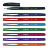 Universal™ Porous Point Pen, Stick, Medium 0.7 mm, Assorted Ink and Barrel Colors, 8/Pack (UNV50504) Pack of 8