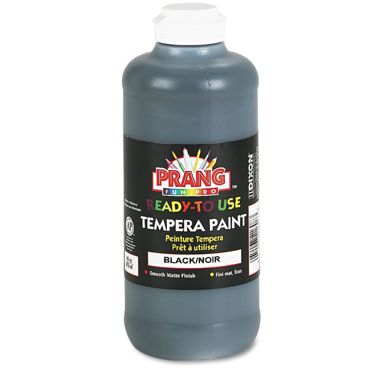 Prang® Ready-to-Use Tempera Paint, Black, 16 oz Dispenser-Cap Bottle (DIX21608) Each