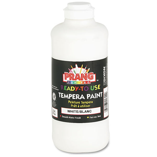 Prang® Ready-to-Use Tempera Paint, White, 16 oz Dispenser-Cap Bottle (DIX21609) Each