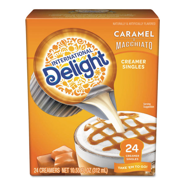 International Delight® Flavored Liquid Non-Dairy Coffee Creamer, Caramel Macchiato, Mini Cups, 24/Box (ITD101766) Box of 24